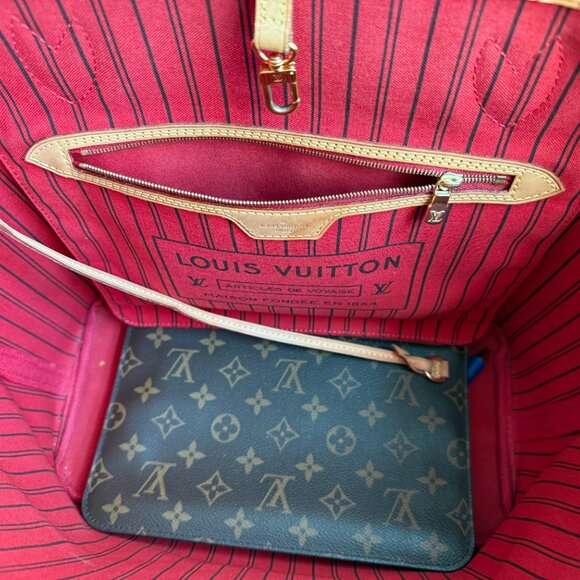 Louis Vuitton Neverfull MM Tote Monogram Canvas with Pouch - Picture 7 of 12